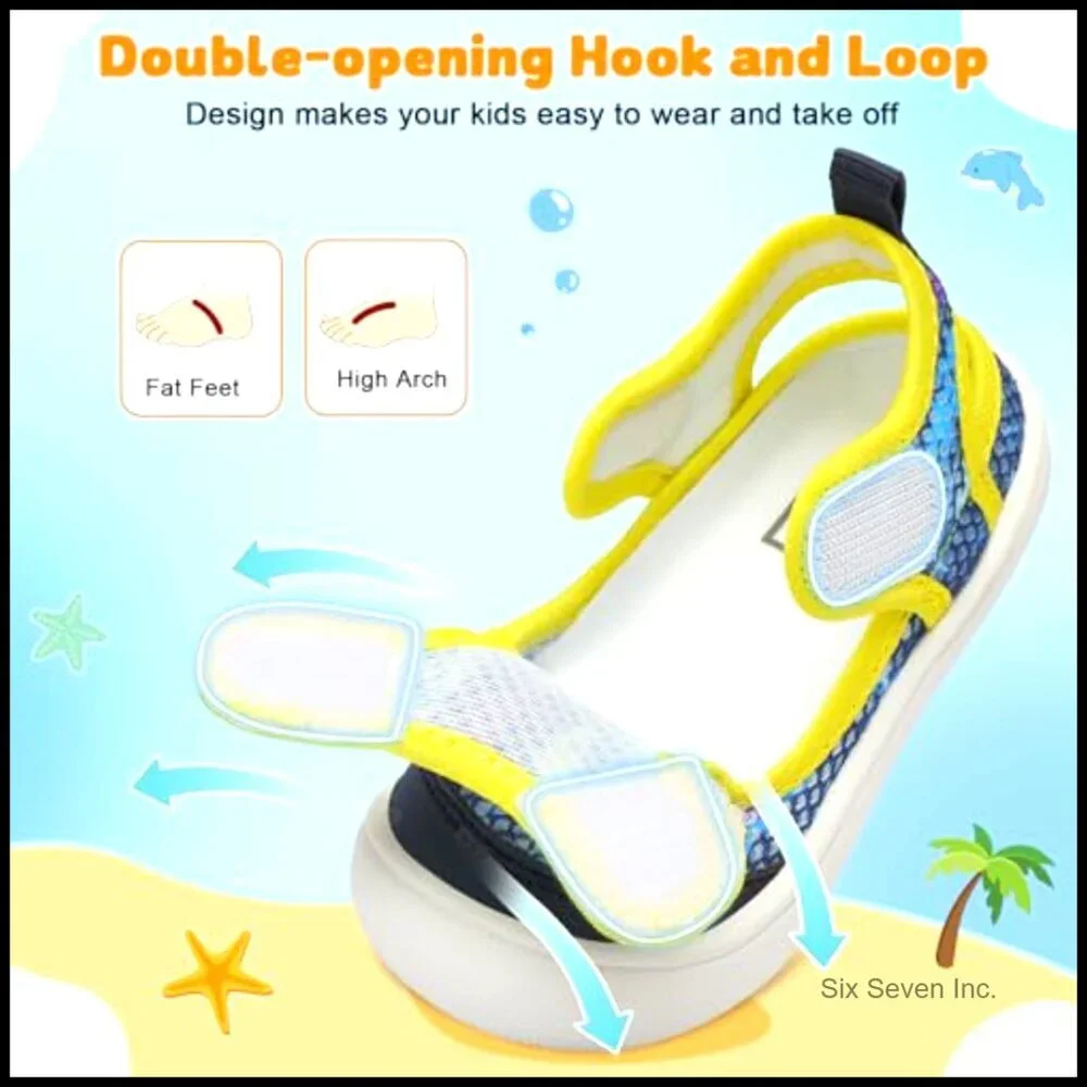Toddler Water Shoes Quick-Dry Breathable Barefoot Swim Sandals for Beach Pool